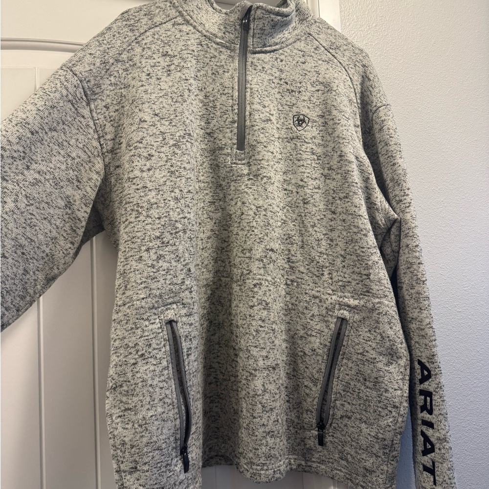 Ariat Men's Heathered Gray Zip-Up Sweater